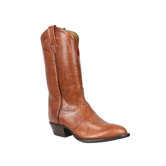 Vintage Tony Lama 5084 Dress Western Cowboy Leather Boots Mens 11E Cognac - Picture 3 of 10